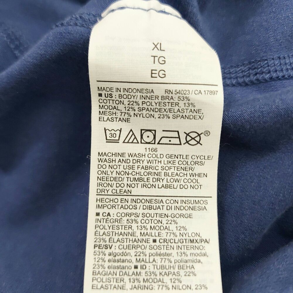 Old Navy Active Powerchill Cami Bodysuit 7/8 Built-In Bra Womens XL Blue - Picture 9 of 12